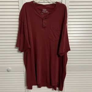 Gravel Gear Shirt 3XL Men Teflon Henley Pocket Crew Neck 100% Cotton